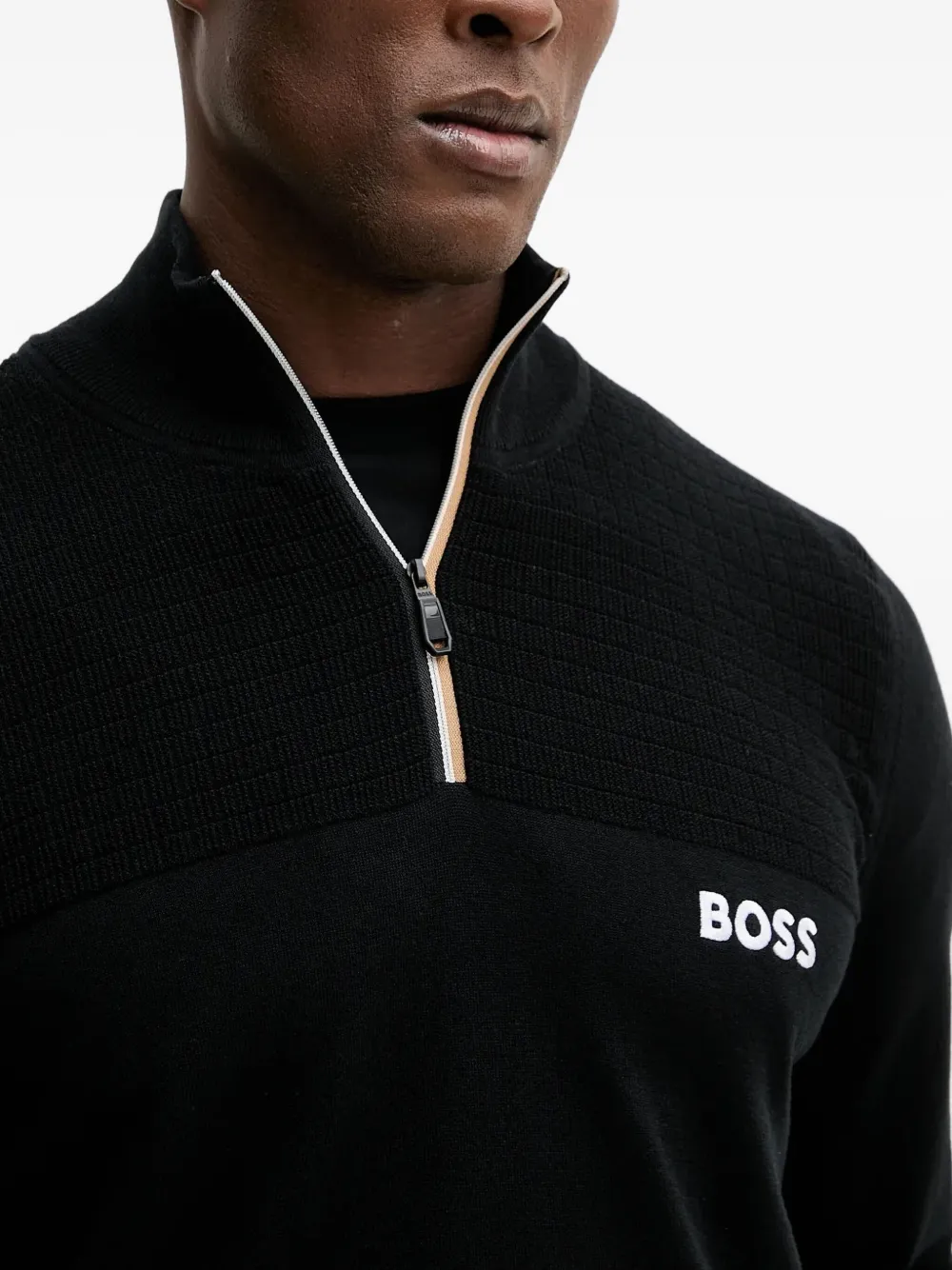 BOSS Trui met logoprint Zwart