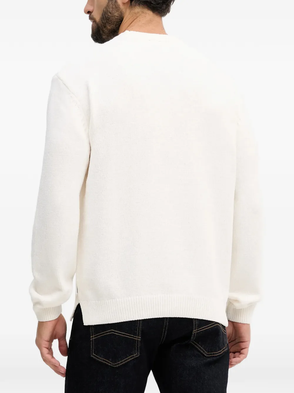  Armani Exchange Cable-knit Crew-neck Sweater - Neutrals 