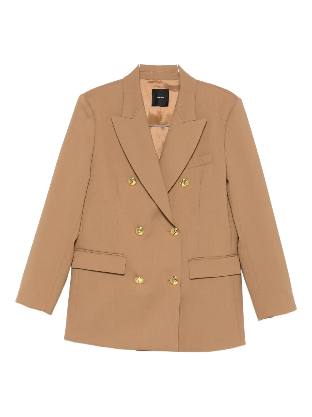 Pinko New Guinea Double-breasted Button-up Blazer In Brown