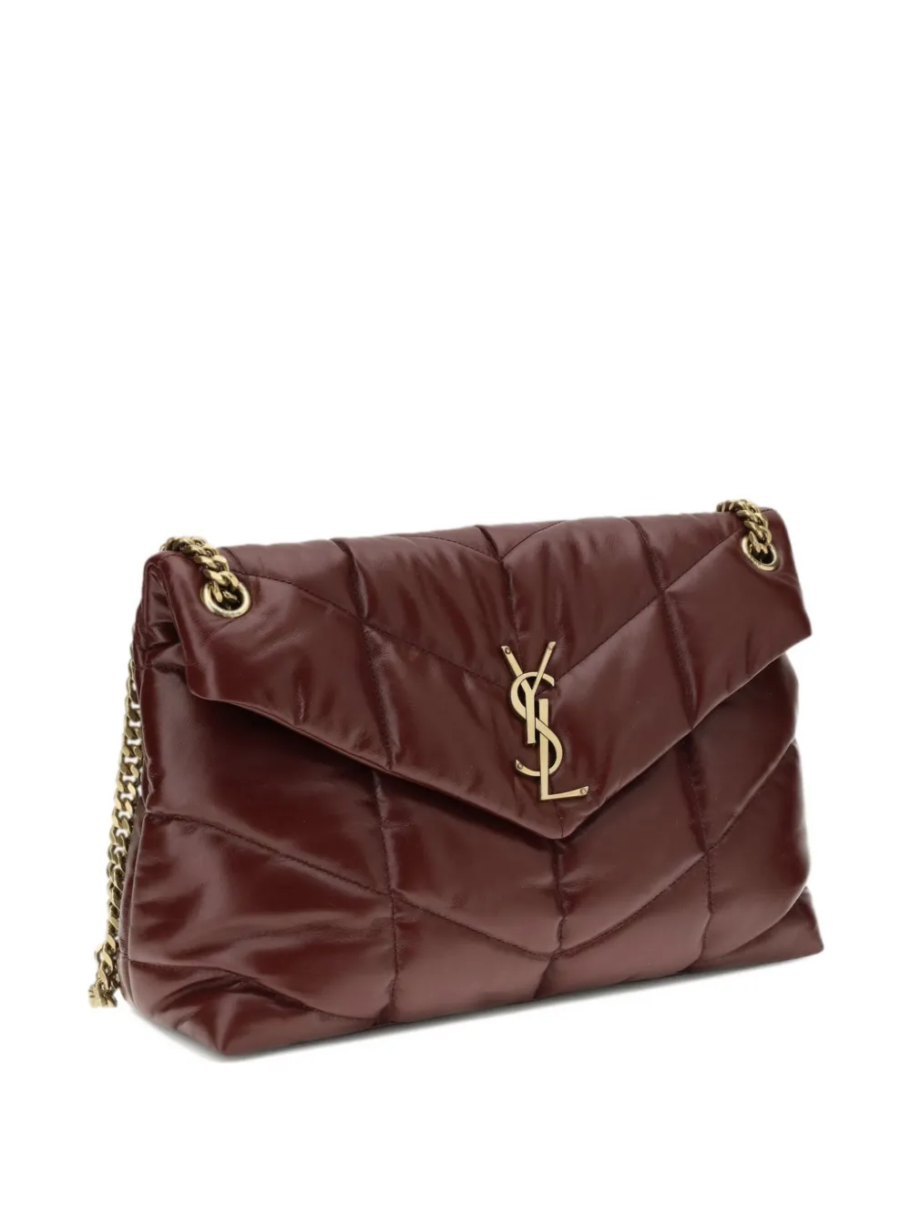 Saint Laurent medium Puffer quilted logo shoulder bag - Rood