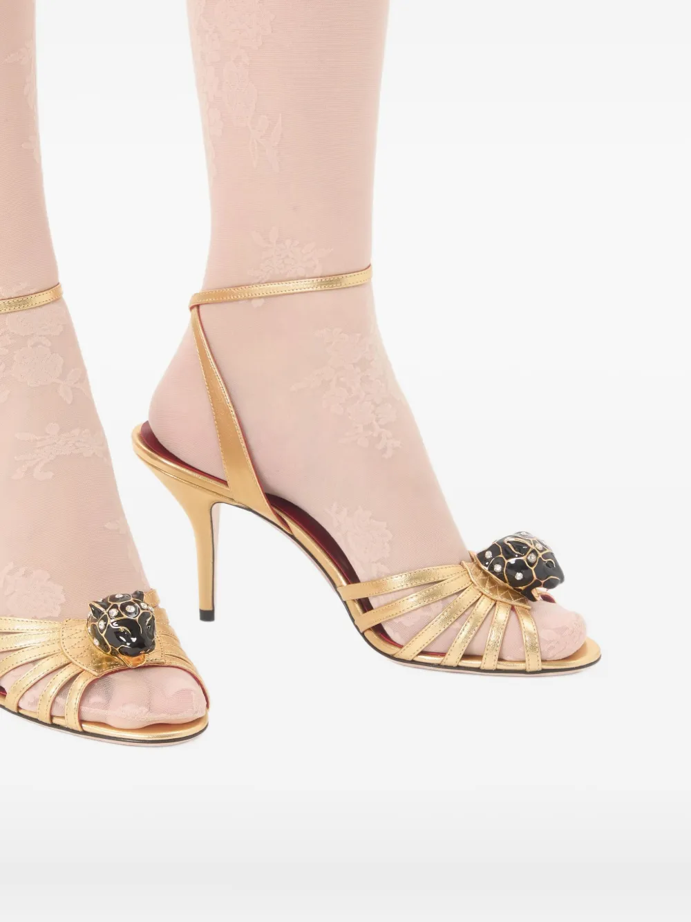 Valentino Garavani Panthea 85 mm sandalen met kattenkopbandje Goud