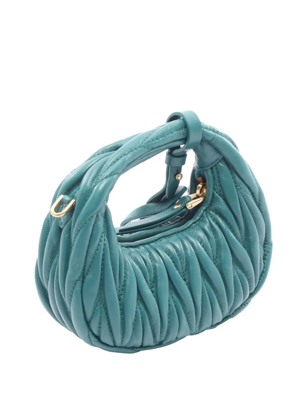 MIU MIU Pre-owned 2010-2025 Micro Nappa Matelasse Wander Bag Satchel In Green