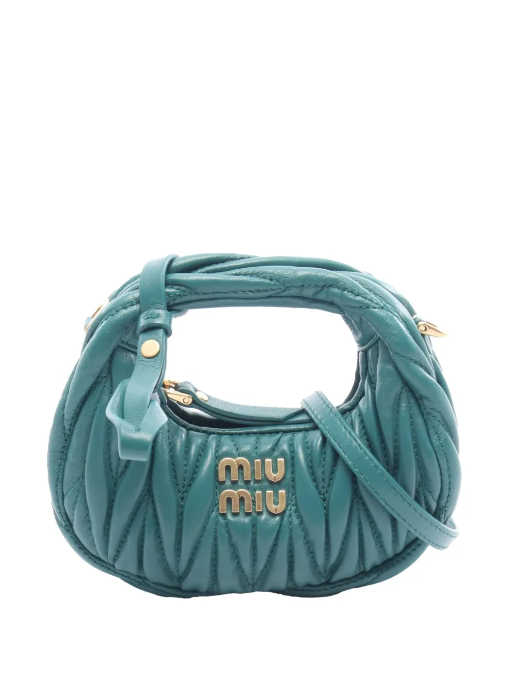 Miu Miu Pre-Owned mini sac à bandoulière matelassé Wander en cuir Nappa (2010-2025) | vert | Image 1