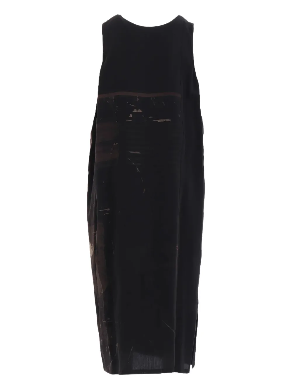 Y's printed sleeveless midi dress - Zwart