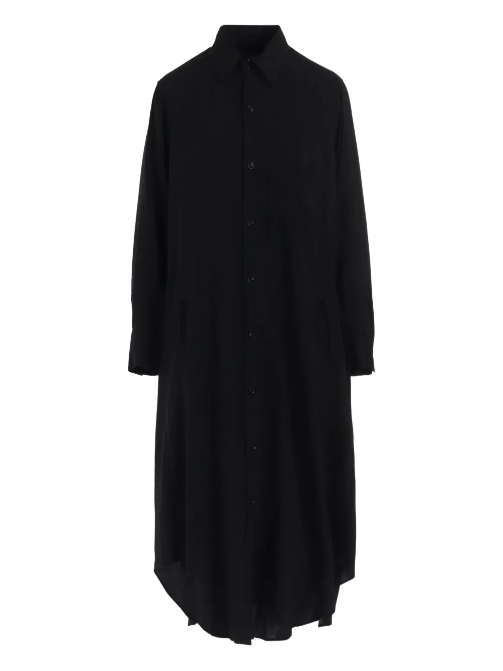 Y's buttoned midi shirt dress - ブラック Y's buttoned midi shirt dress - ブラック