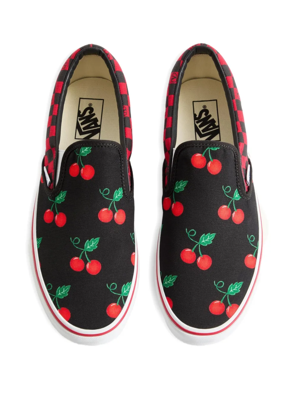 Valentino Garavani x Vans slip-on sneakers met Cherryfic-print Zwart