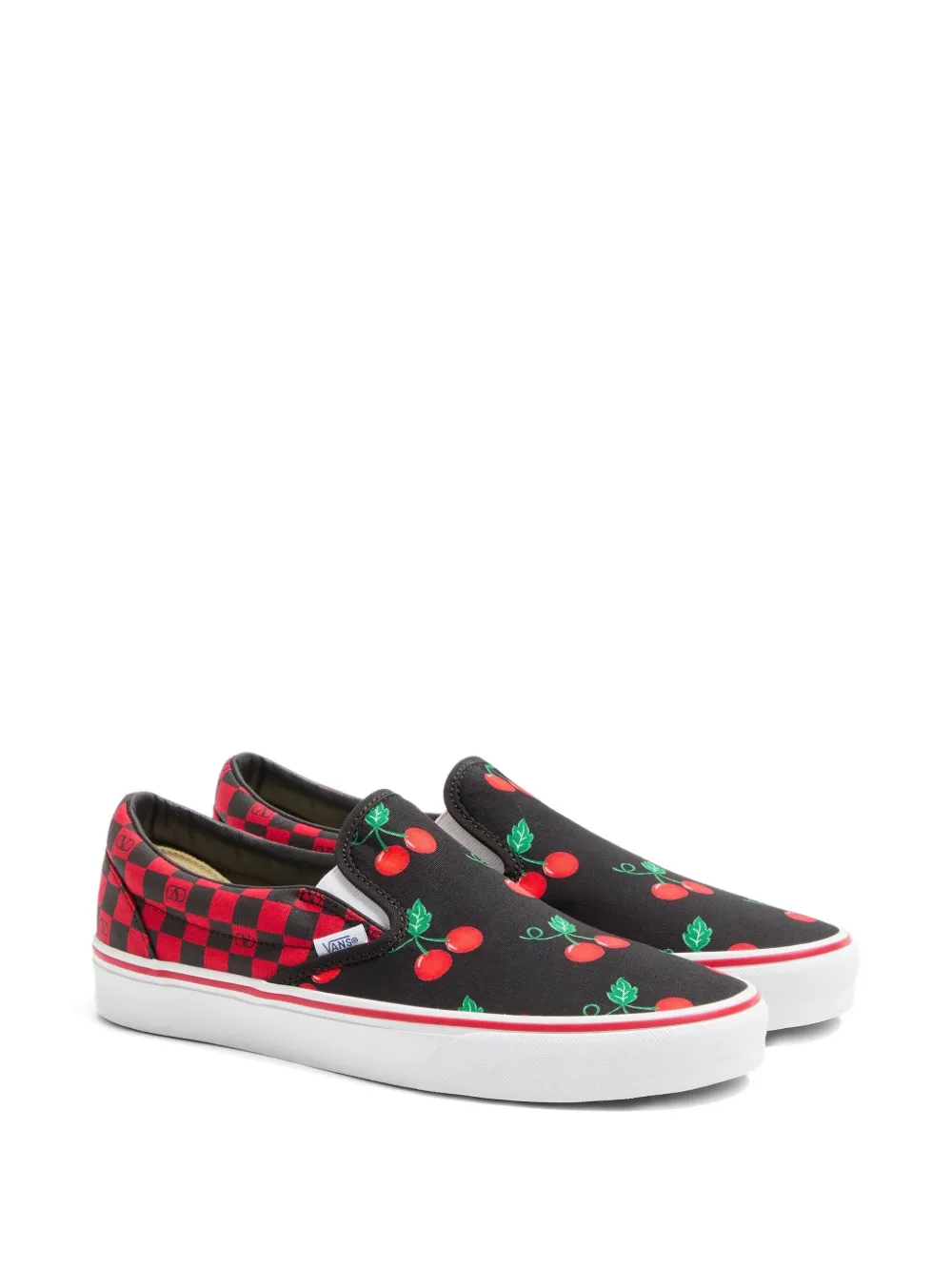 Valentino Garavani x Vans slip-on sneakers met Cherryfic-print Zwart