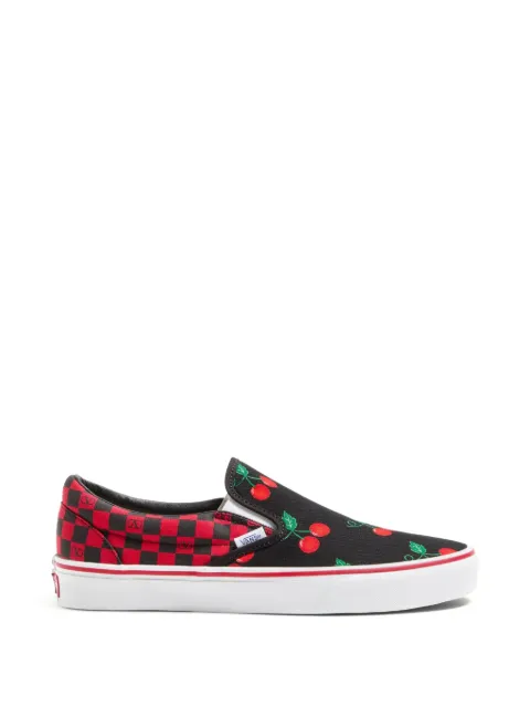 Valentino Garavani x Vans slip-on sneaker in fabric with maxi-cherryfic print and Vlogo checkerboard print