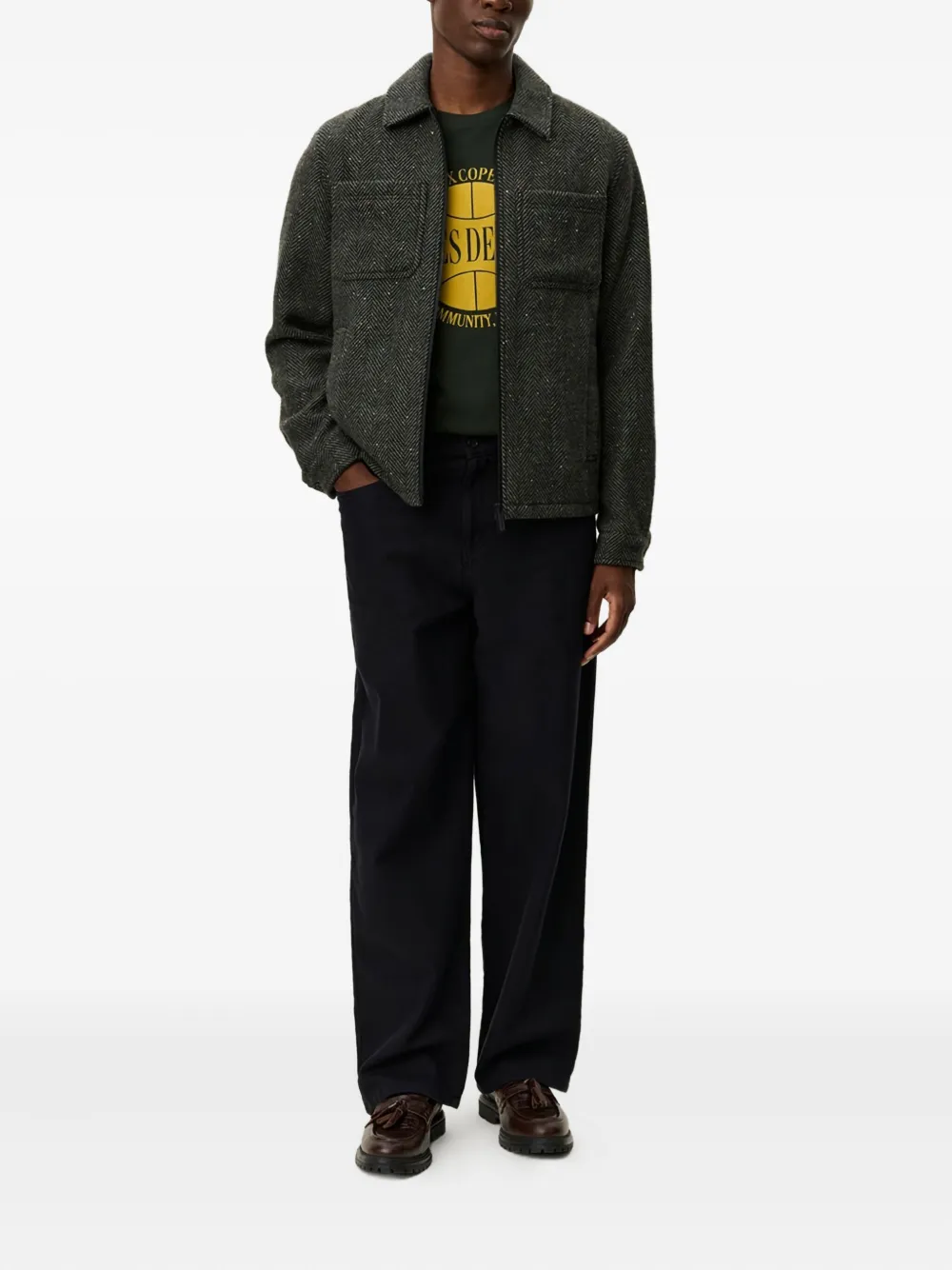 Les Deux Marseille herringbone wool overshirt | Shirt Jackets | Image 2