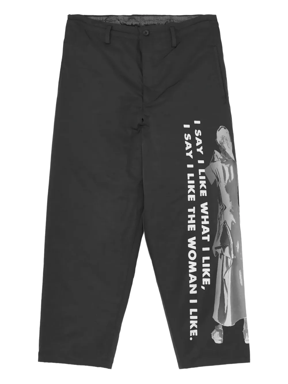 Yohji Yamamoto graphic-print trousers | negro | Image 1