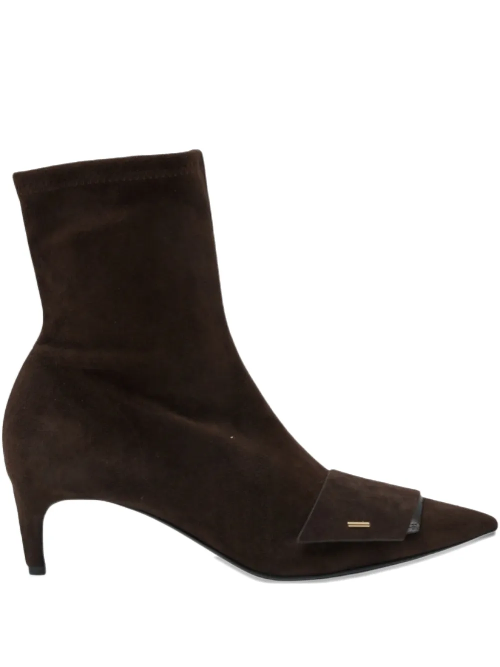 Del Carlo 50mm pointed-toe zip boots | Brown | Image 1