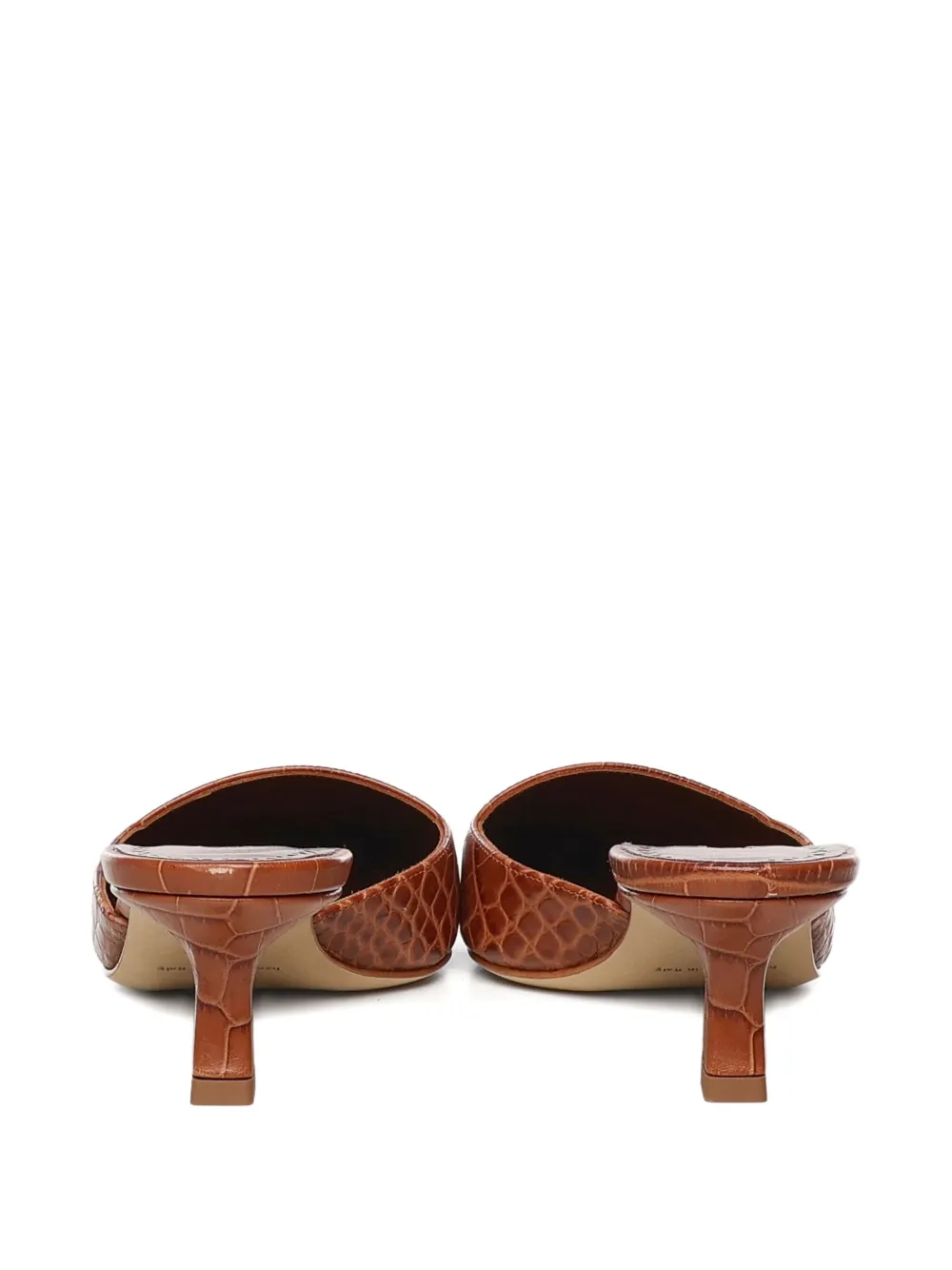 Manolo Blahnik Crocodile-embossed Mules In Multi
