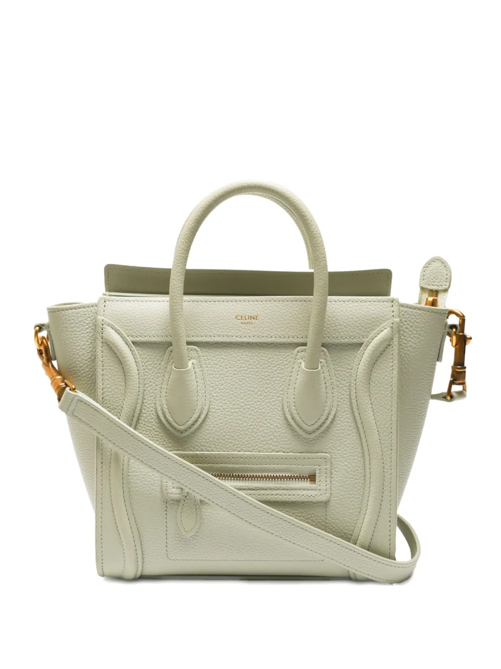 Pre-owned Celine 2010-2025 Nano Luggage 2‑way Bag In Green