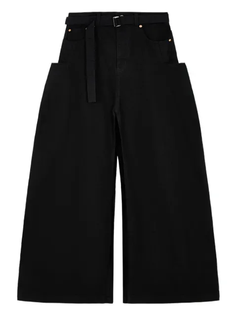 sacai belted denim skirt
