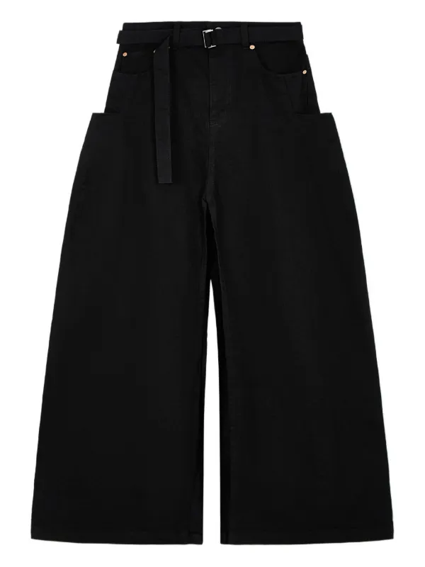 Sacai ベルテッド デニムスカート | ブラック | FARFETCH JP