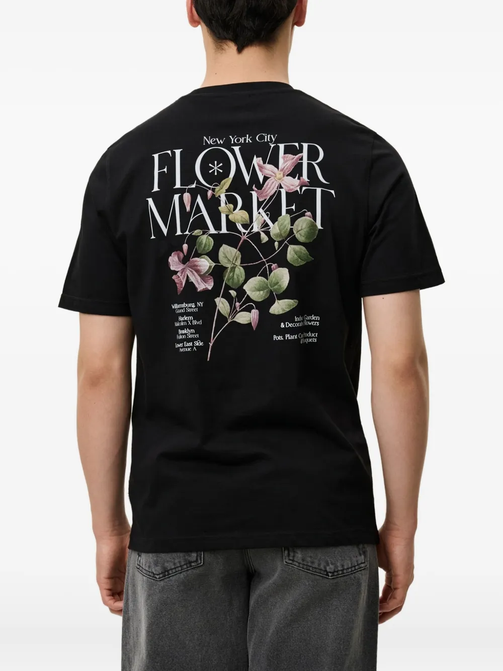 Les Deux Flowermarket Brady Polo Shirt In Black