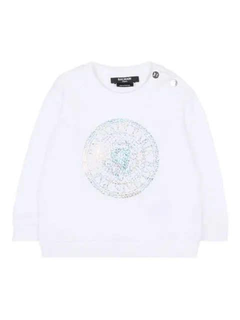 Balmain Kids round-neck graphic baby sweatshirt