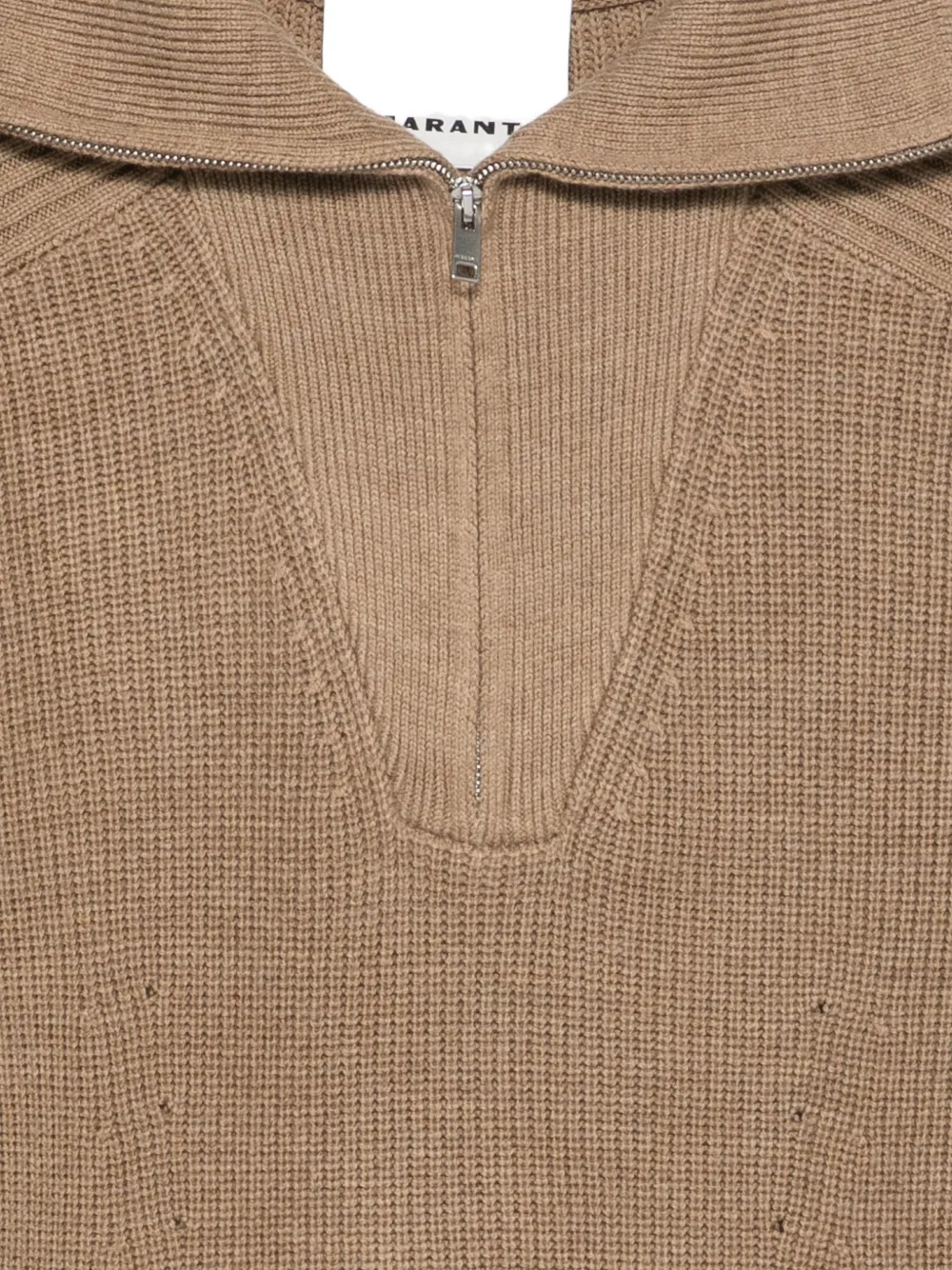 Isabel Marant Benny Half-zip Sweater In Brown