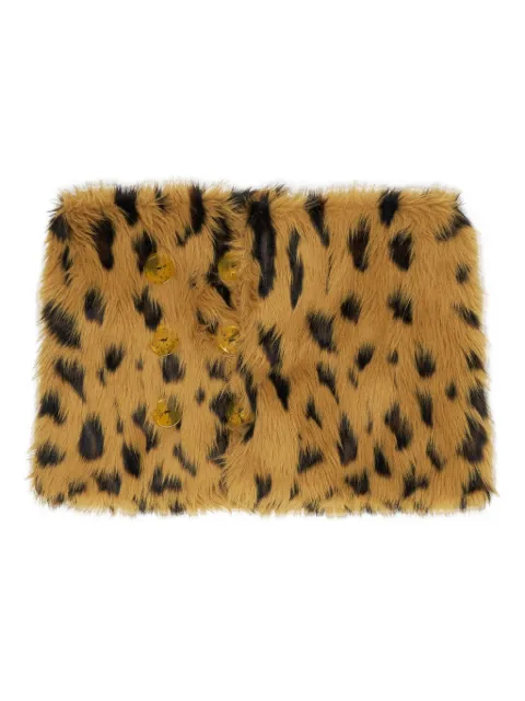 Bimba y Lola button animal print scarf