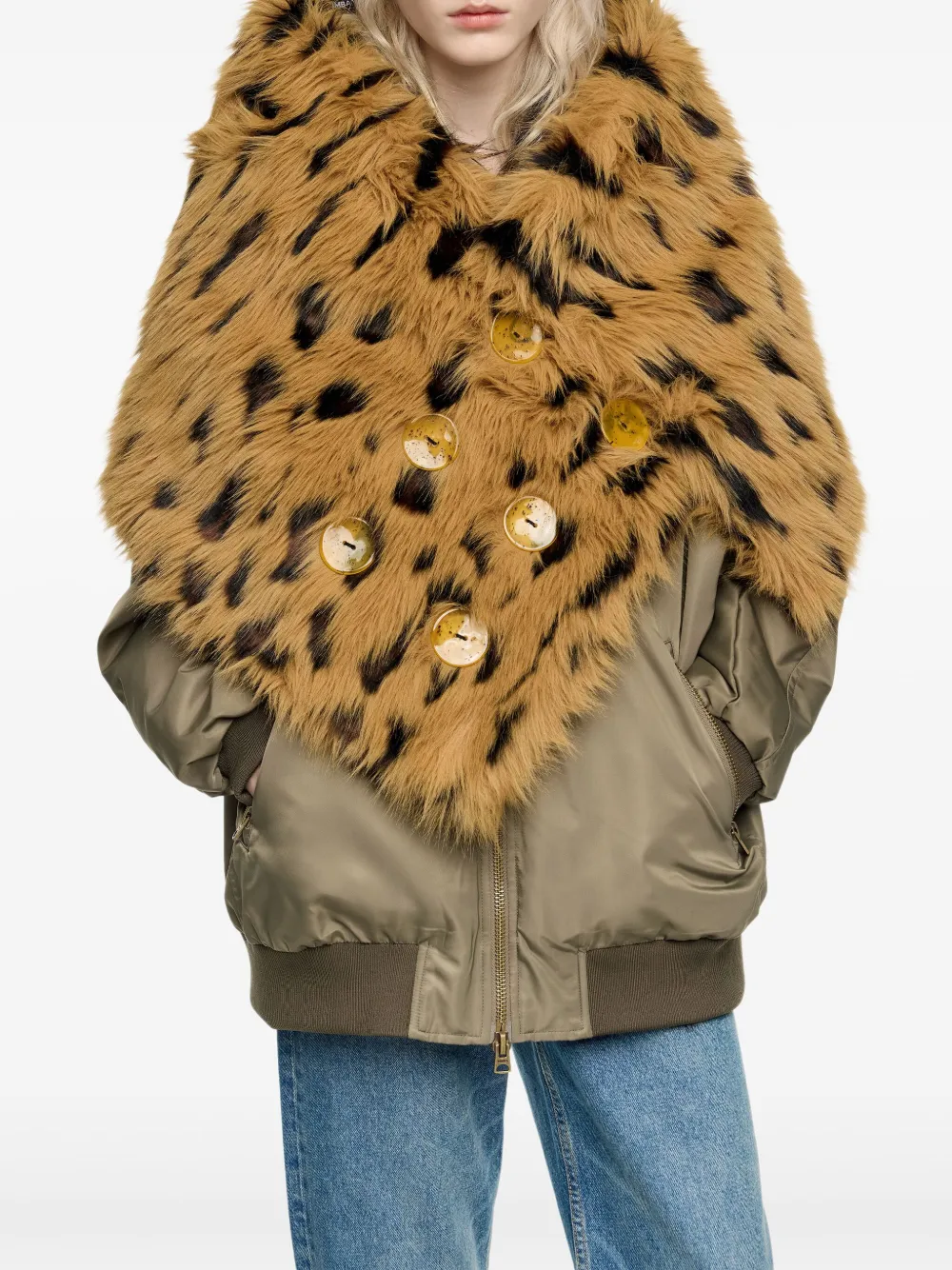 Bimba y Lola Sjaal met dierenprint - Bruin