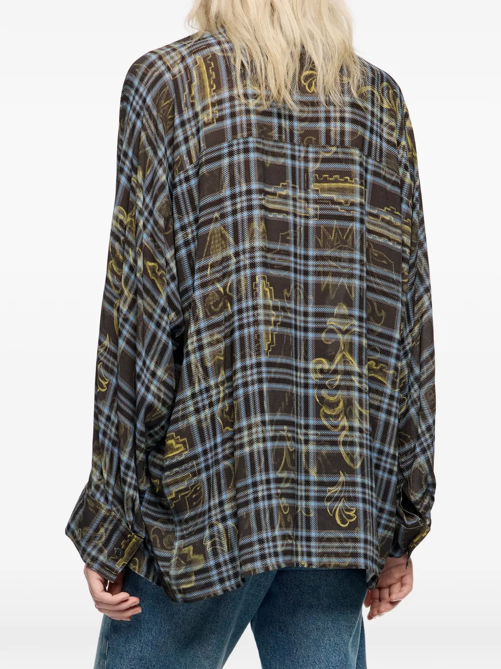 Bimba Y Lola Plaid-print Shirt In Green