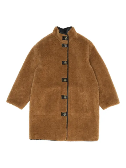 Bimba y Lola buttoned faux-fur coat