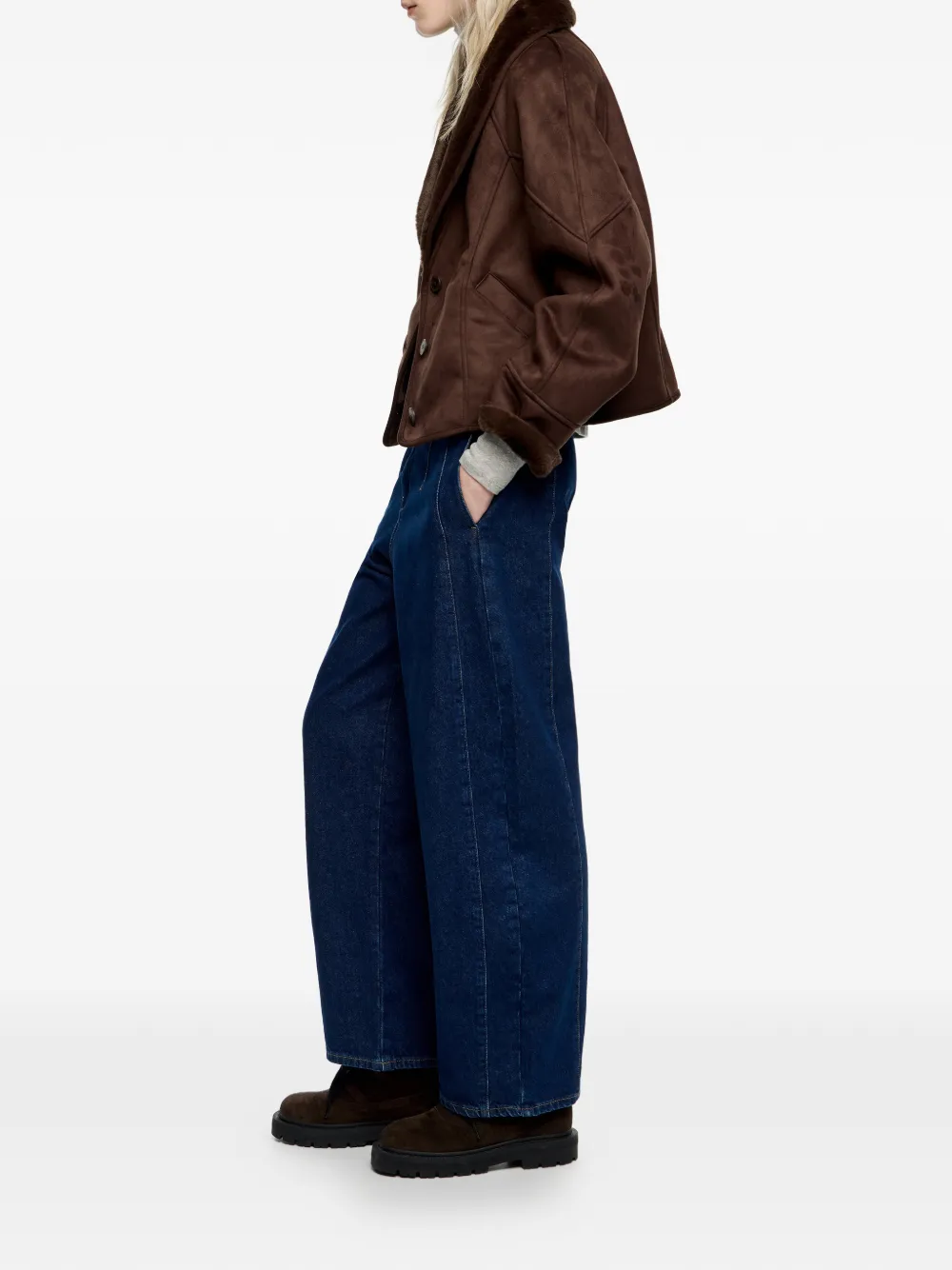 Bimba Y Lola Buttoned Jacket In Burgundy