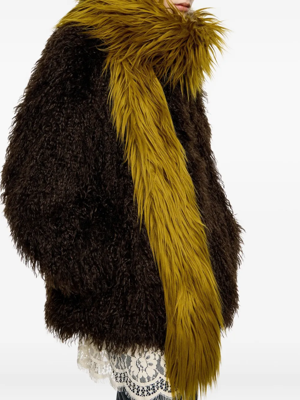 Bimba y Lola Sjaal van imitatiebont - Geel