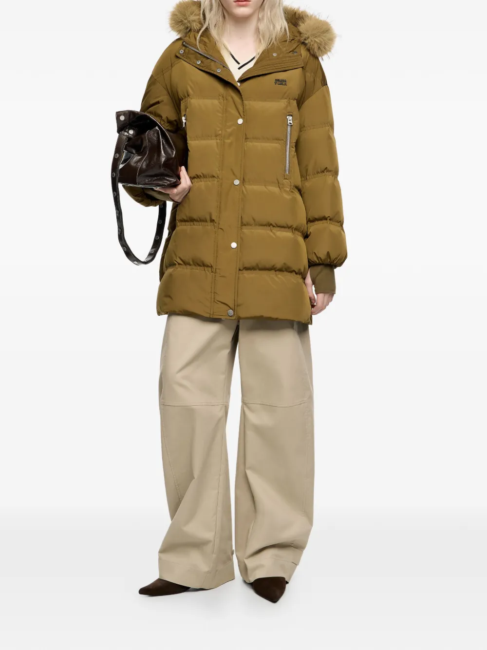 Bimba y Lola abrigo capitonado con capucha | verde | Image 1