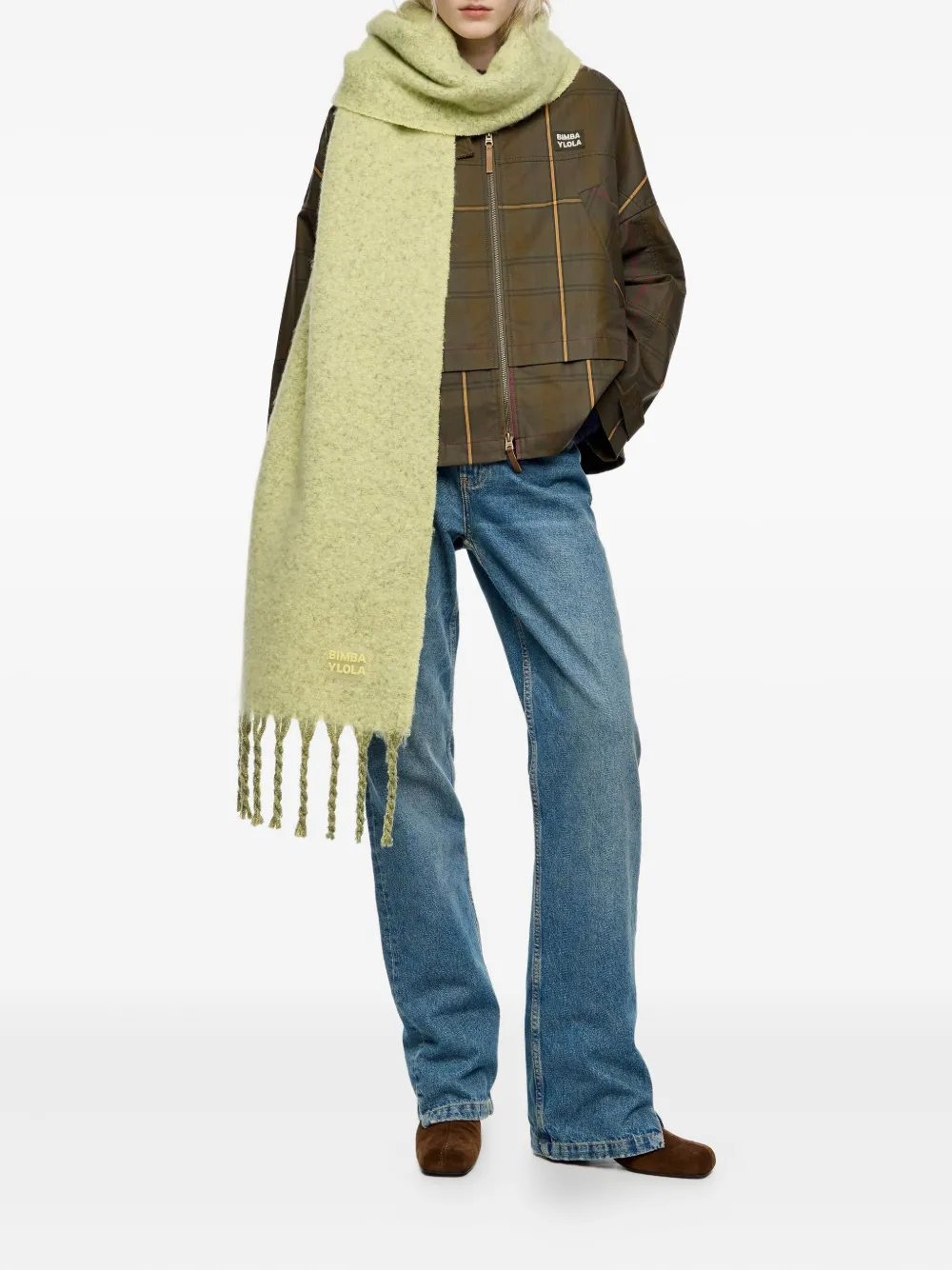 Bimba y Lola Sjaal met kwastje - Groen