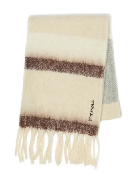 Bimba y Lola striped fringed scarf