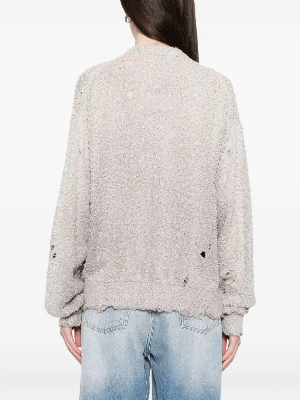 Miharayasuhiro Distressed Cardigan In Gray