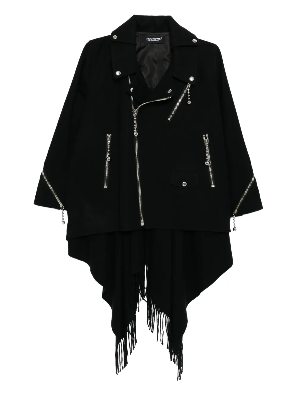 Undercover fringe-embellished zip-up jacket | Black | Image 1
