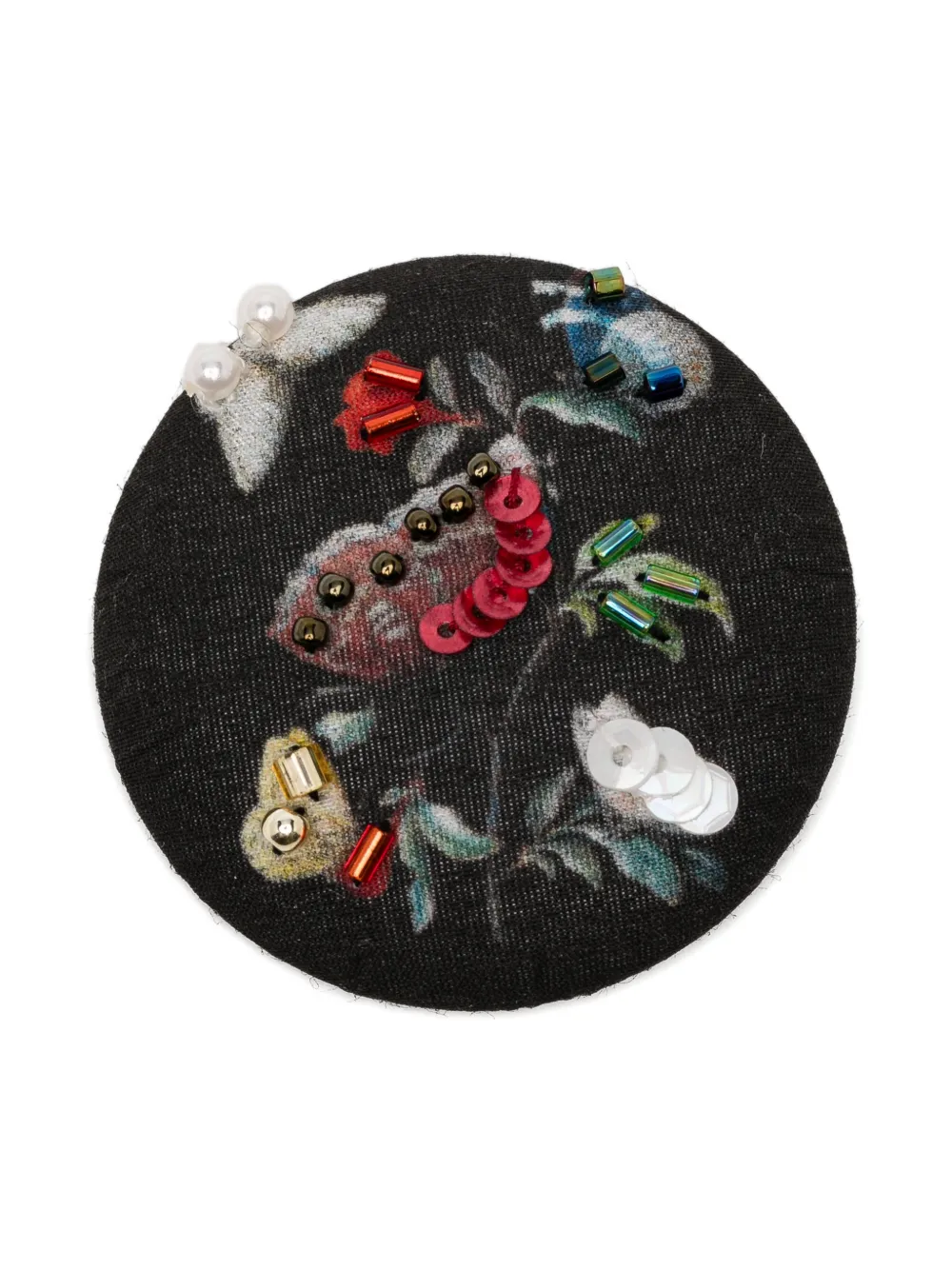 Undercover bead-embellishment brooch | Black | Image 1