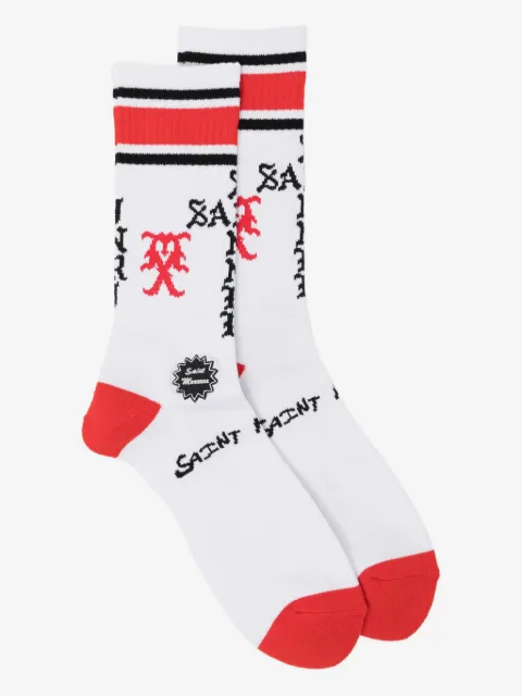 SAINT MXXXXXX all-over graphic print socks 
