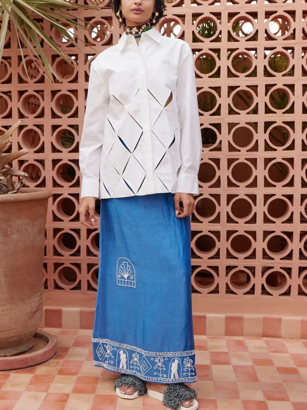 ALEMAIS Cece blouse met uitgesneden details Wit
