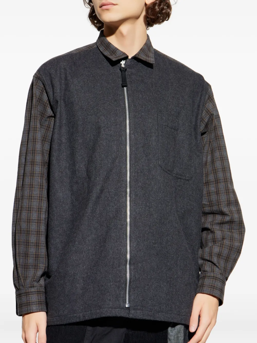 Comme des Garçons Homme Plus Geruit overhemd Grijs