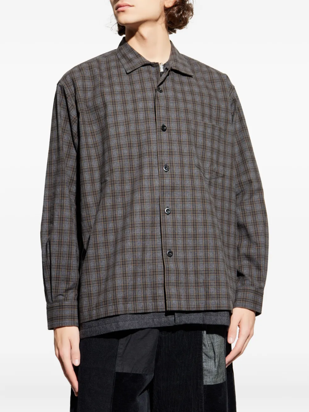 Comme des Garçons Homme Plus Geruit overhemd Grijs