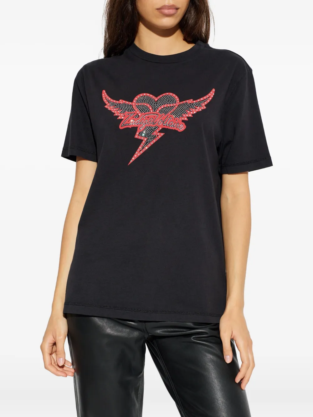 Zadig & Voltaire Edwin Heart Graphic T-shirt In Black