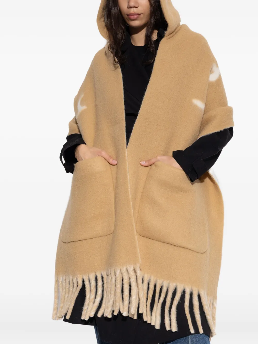 Burberry Sjaal met zakdetail en franje Beige