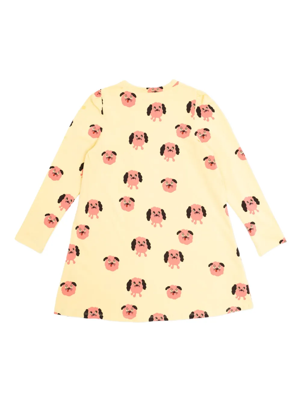 Mini Rodini Doggies printed long-sleeve dress - Geel