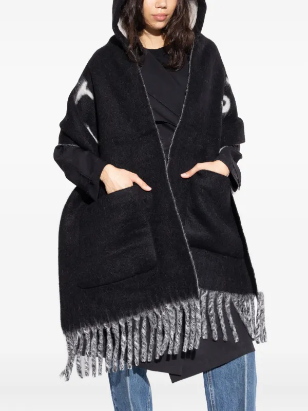 Burberry Logo Alpaca Wool Blend Hooded Scarf | Black | FARFETCH CA