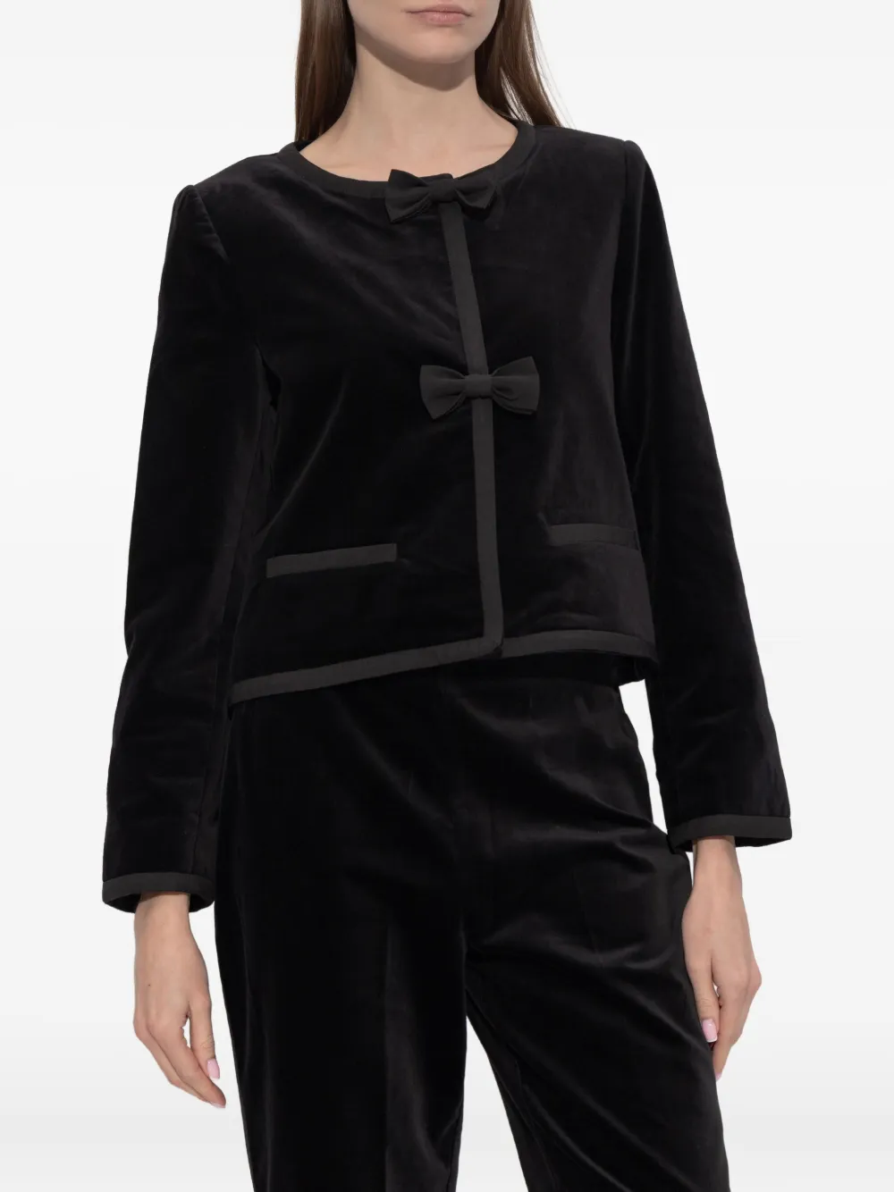 Posse Quincy Bow-detail Jacket In Black