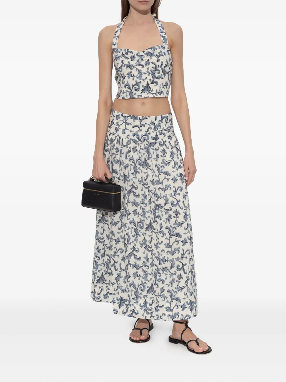 Posse Rue maxi-rok met barokprint - Wit