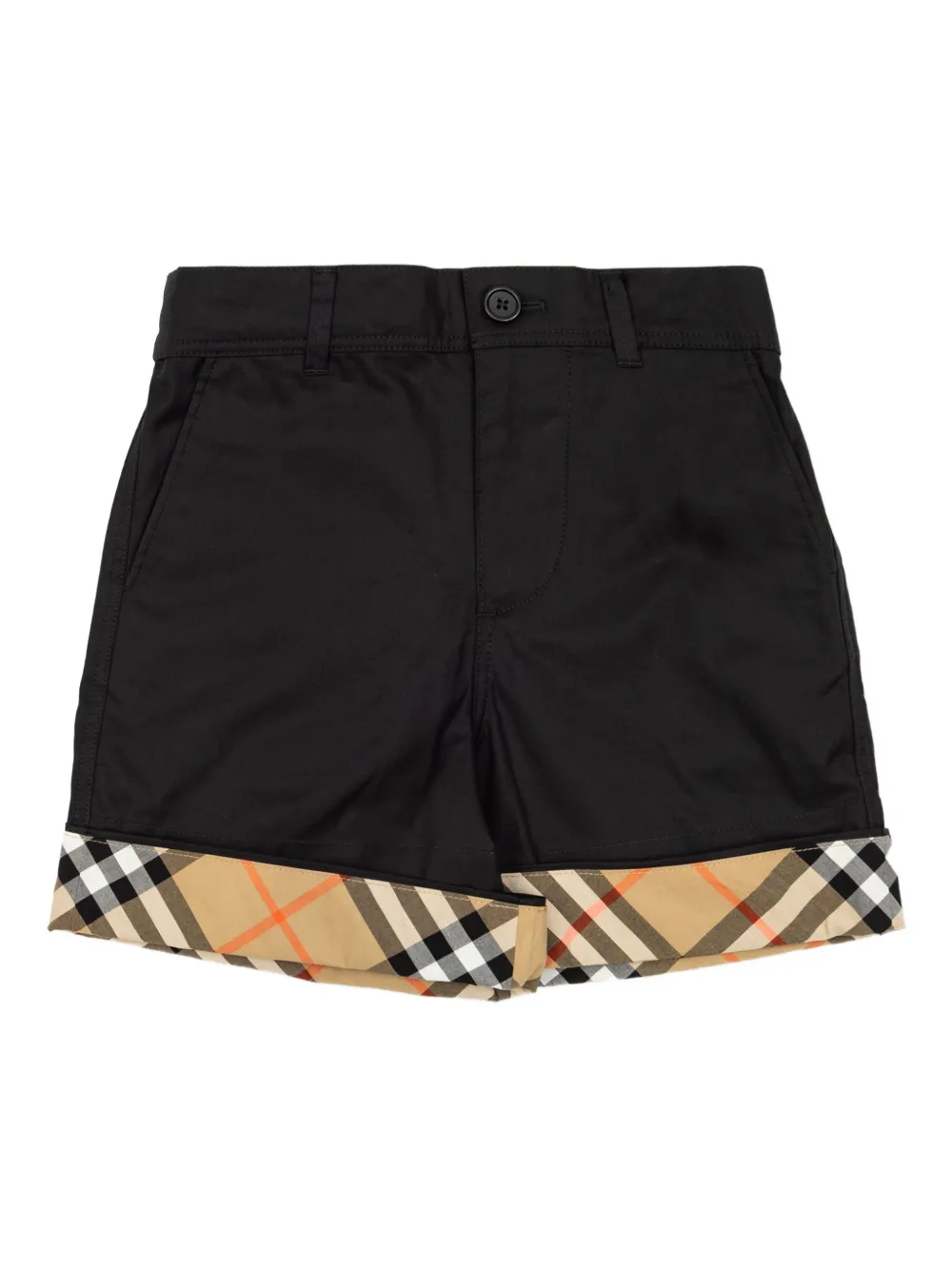 Burberry Kids check-detail shorts - Nero