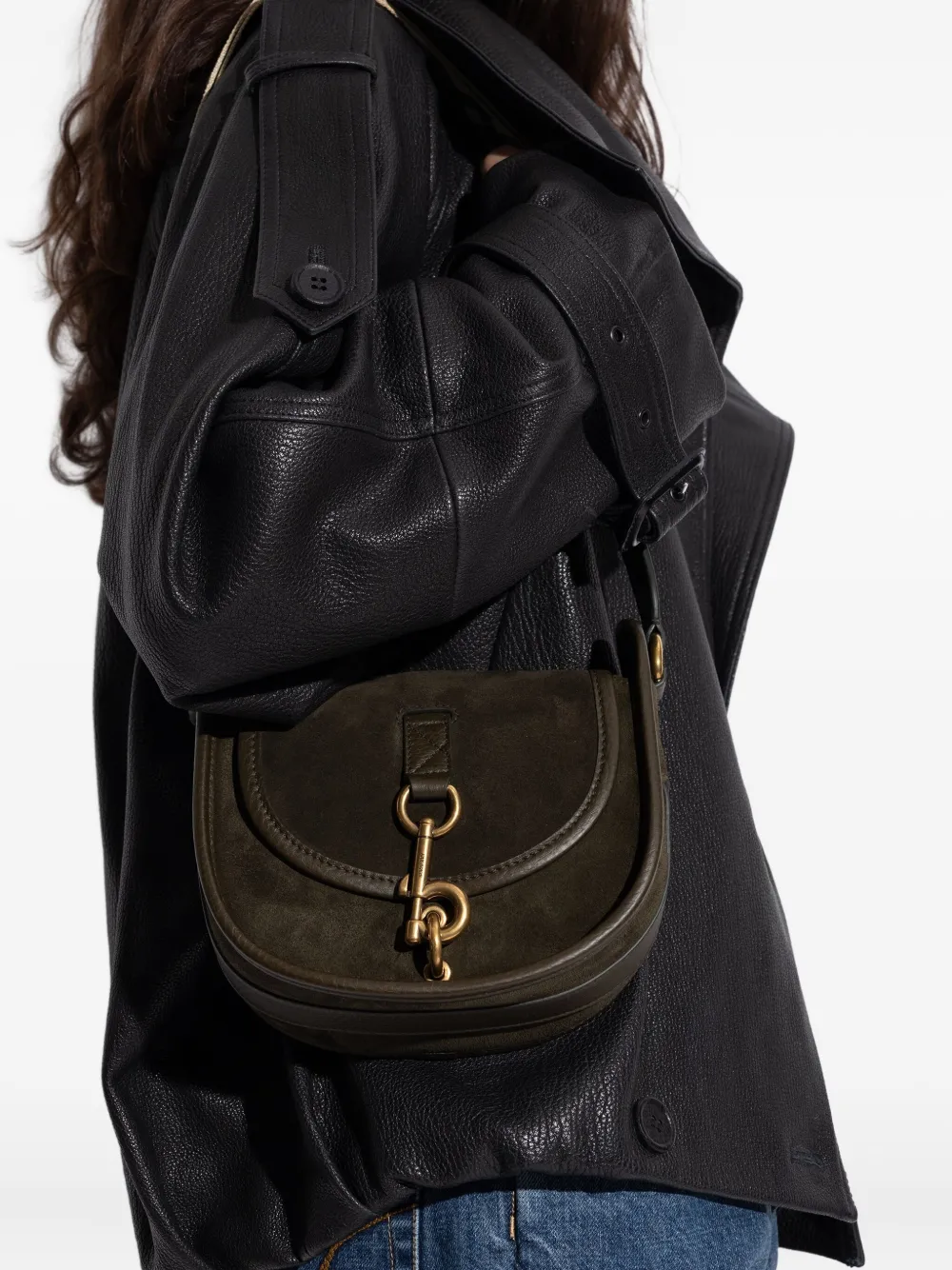 Burberry B Clip kleine crossbodytas met haakzadeldetail Groen