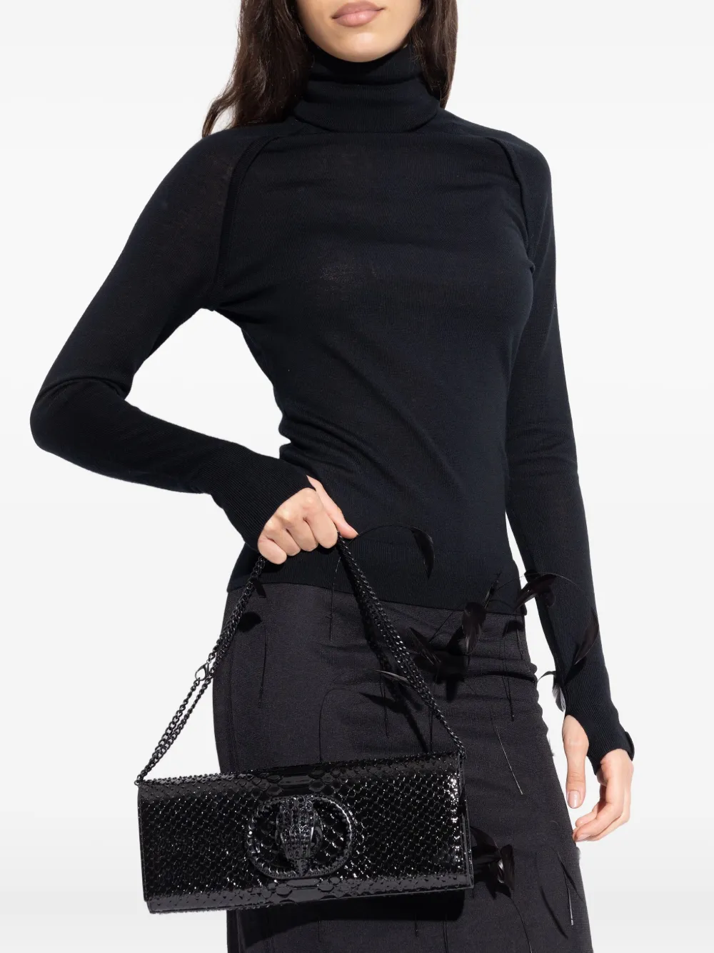 Kurt Geiger London Chelsea embellished shoulder bag - Zwart