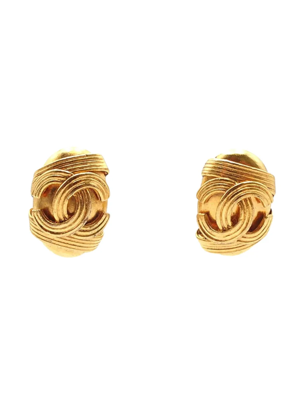 CHANEL Pre-Owned 1994 Gold Plated CC Clip On Earrings costume earrings - Oro