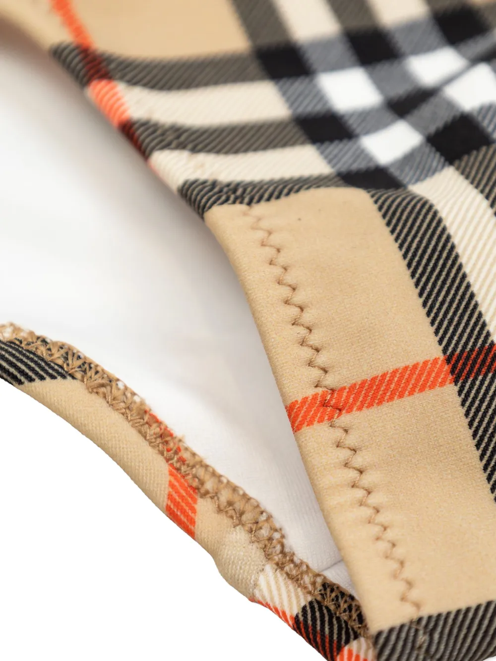 Burberry Kids Geruit badpak met ruches Beige