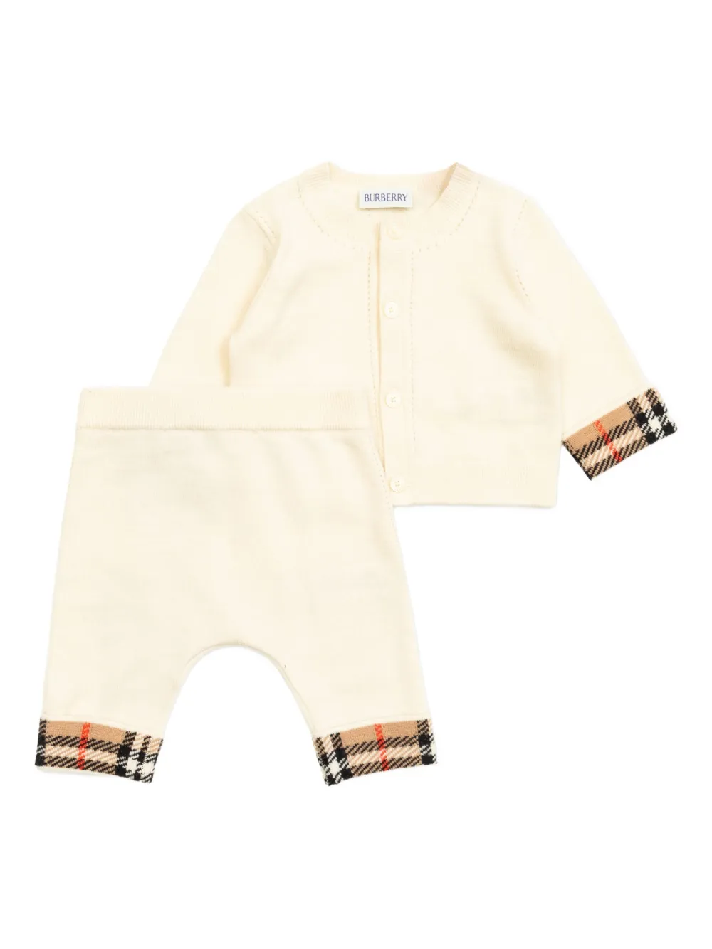 Burberry Kids crew-neck trousers set - Toni neutri